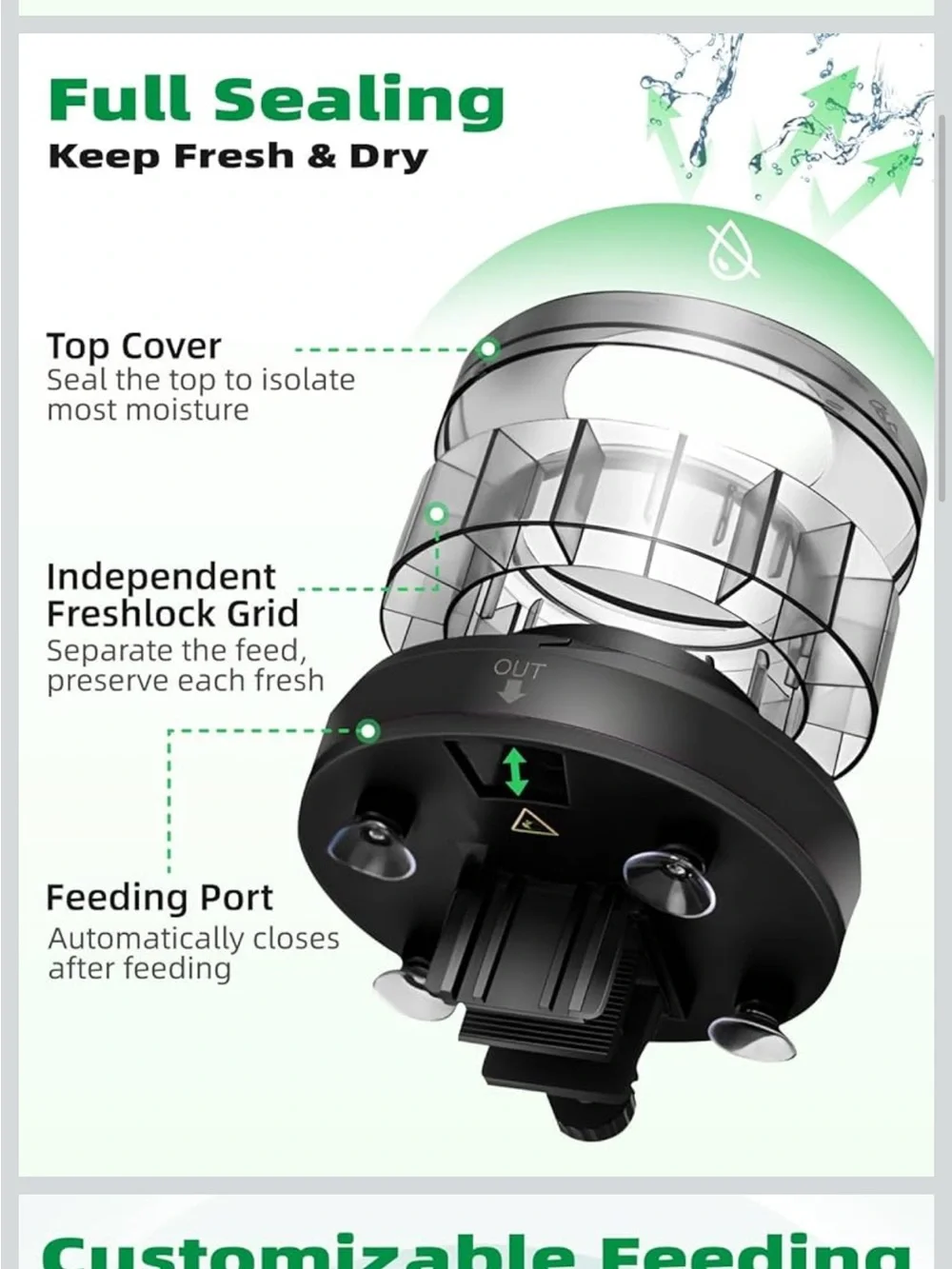 Automatic Fish Feeder - Auto Fish Food Dispenser for Fish Turtle Tank